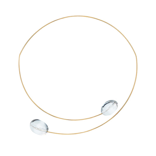 Asymmetric Neckwire with Rock Crystal