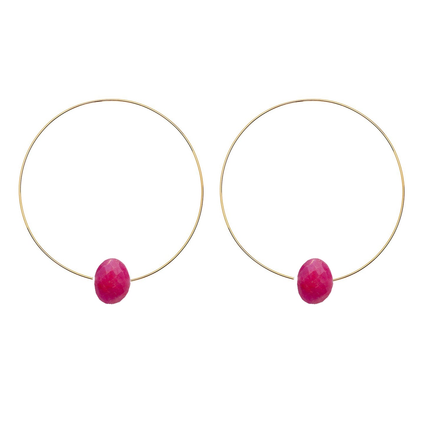 Angled Curve Earrings with hand-cut precious gems