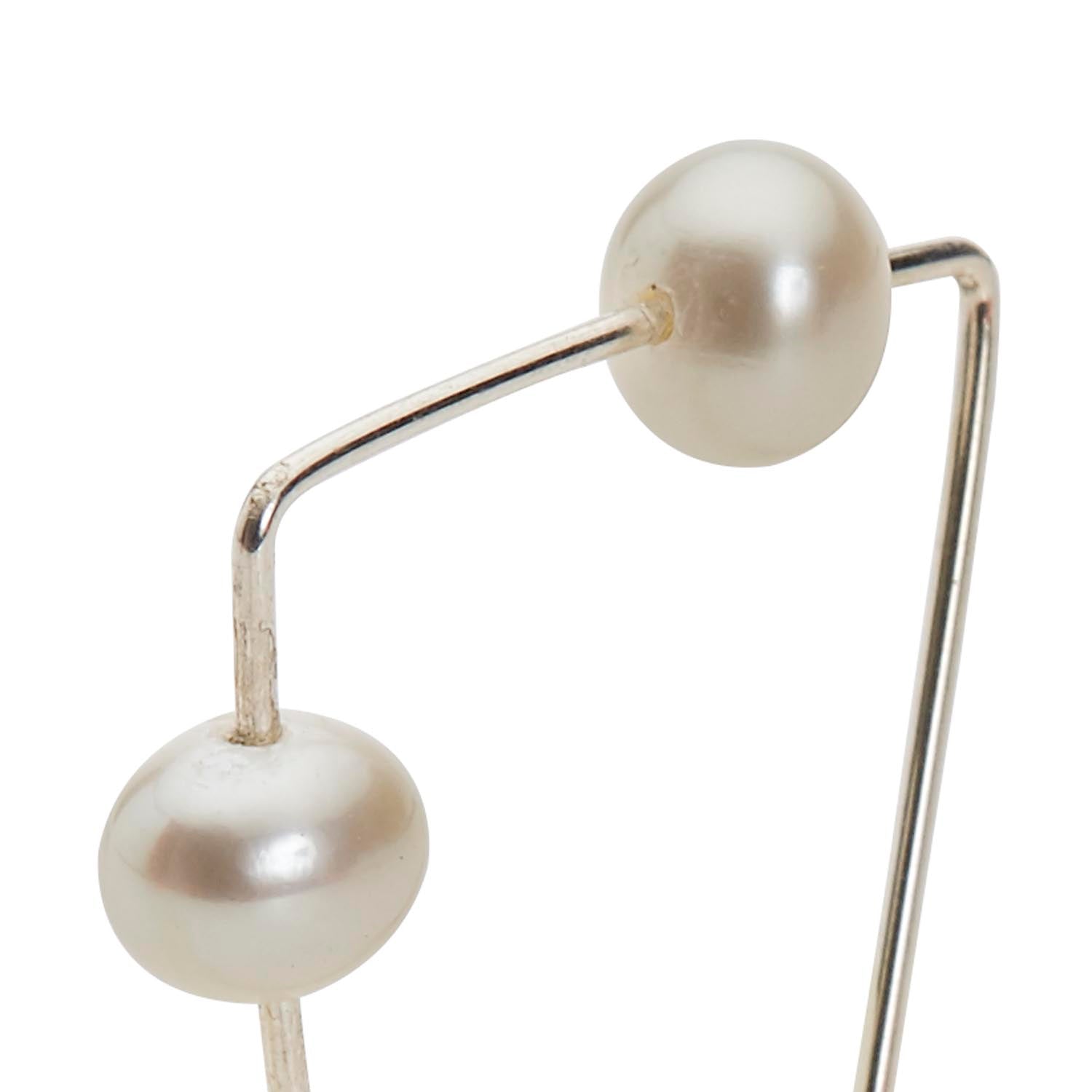 Square Ring with Petite White Pearls