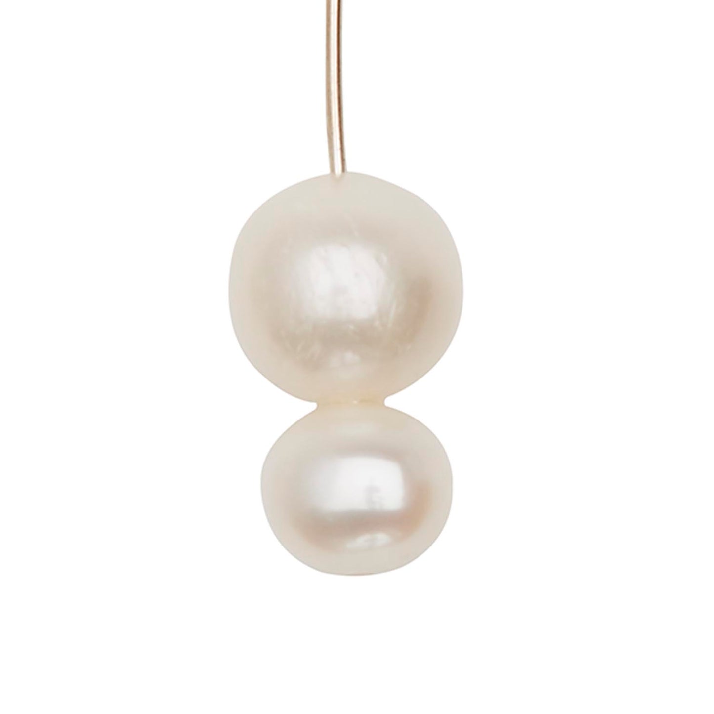Long Round Drop Earrings with White Pearls