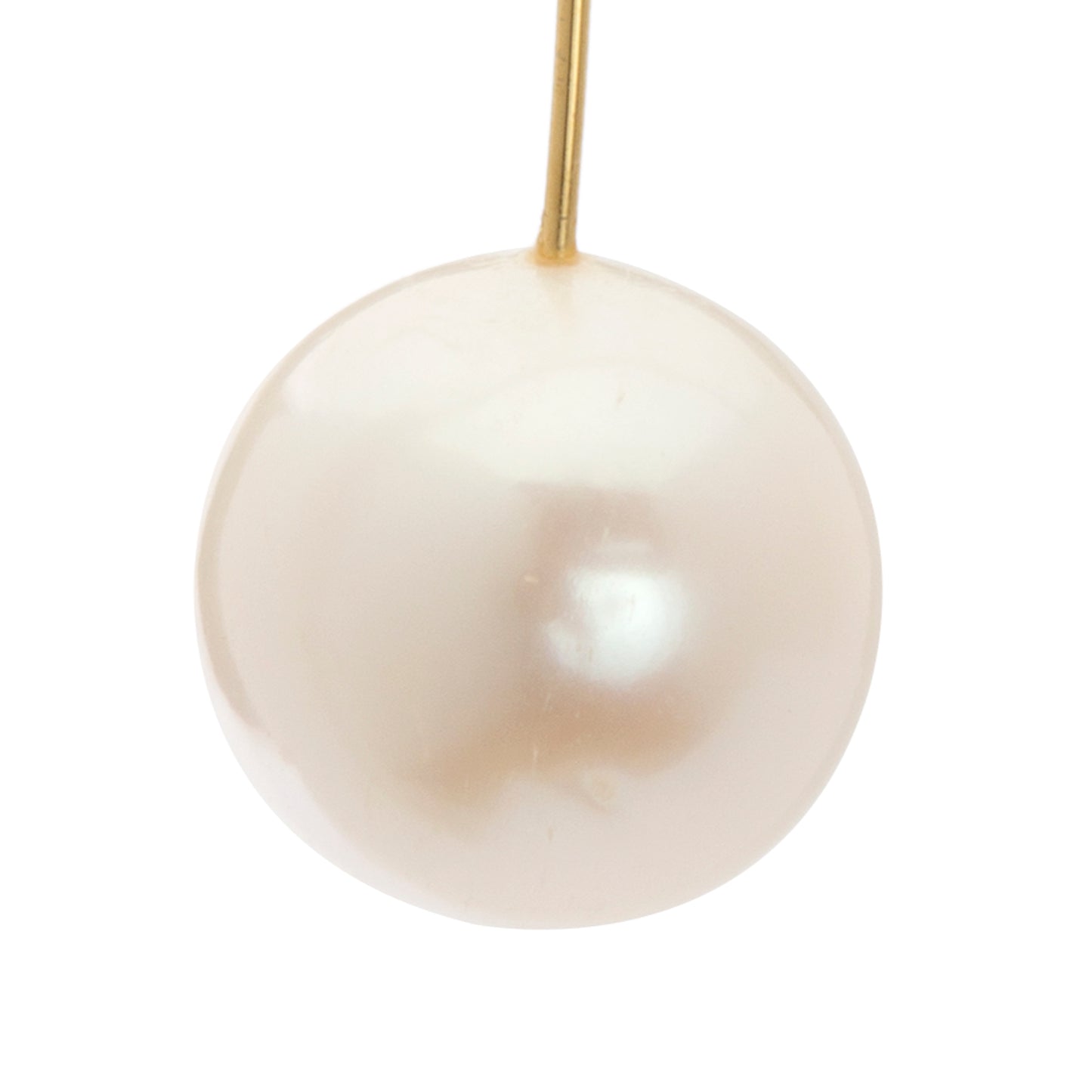 Long Straight Drop Earrings with Round Freshwater Pearls