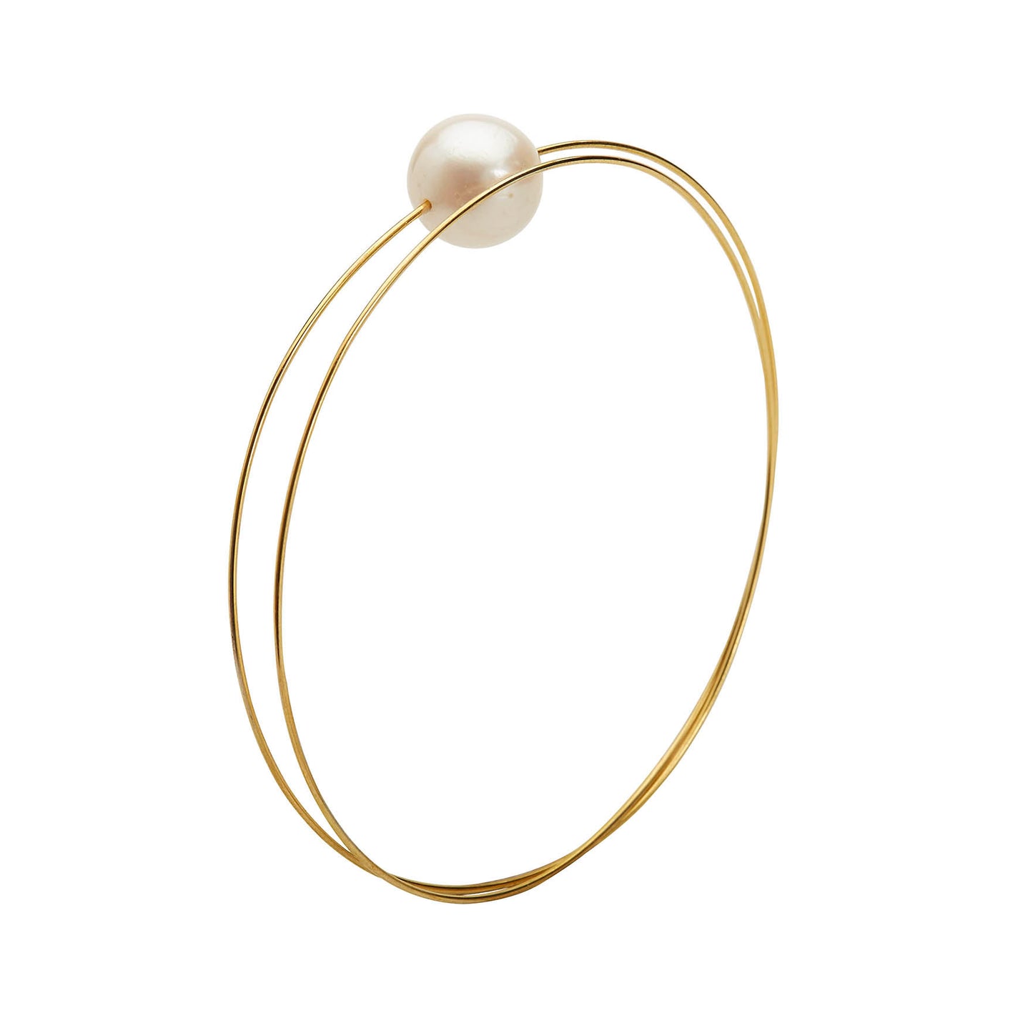 Circle Wrap Bangle with White Pearl
