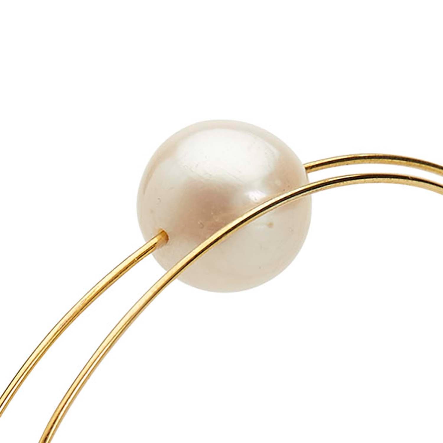 Circle Wrap Bangle with White Pearl