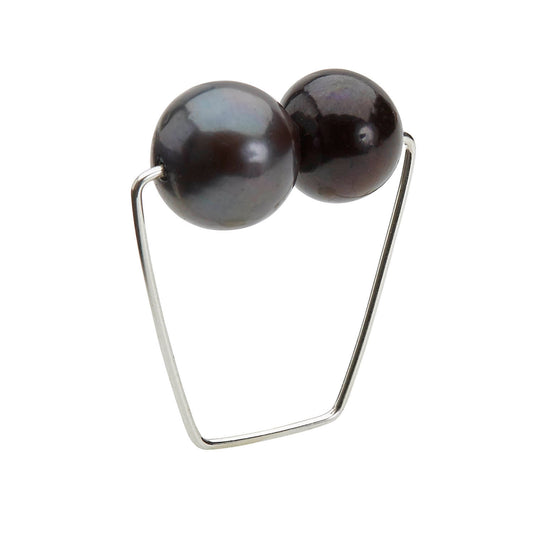 Sqaure Ring with Peacock Pearls