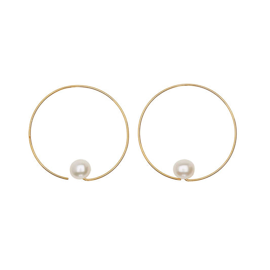 Extra Small Round Hoops with Freshwater Pearls