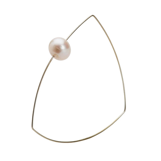 Triangle Bangle with White Pearl