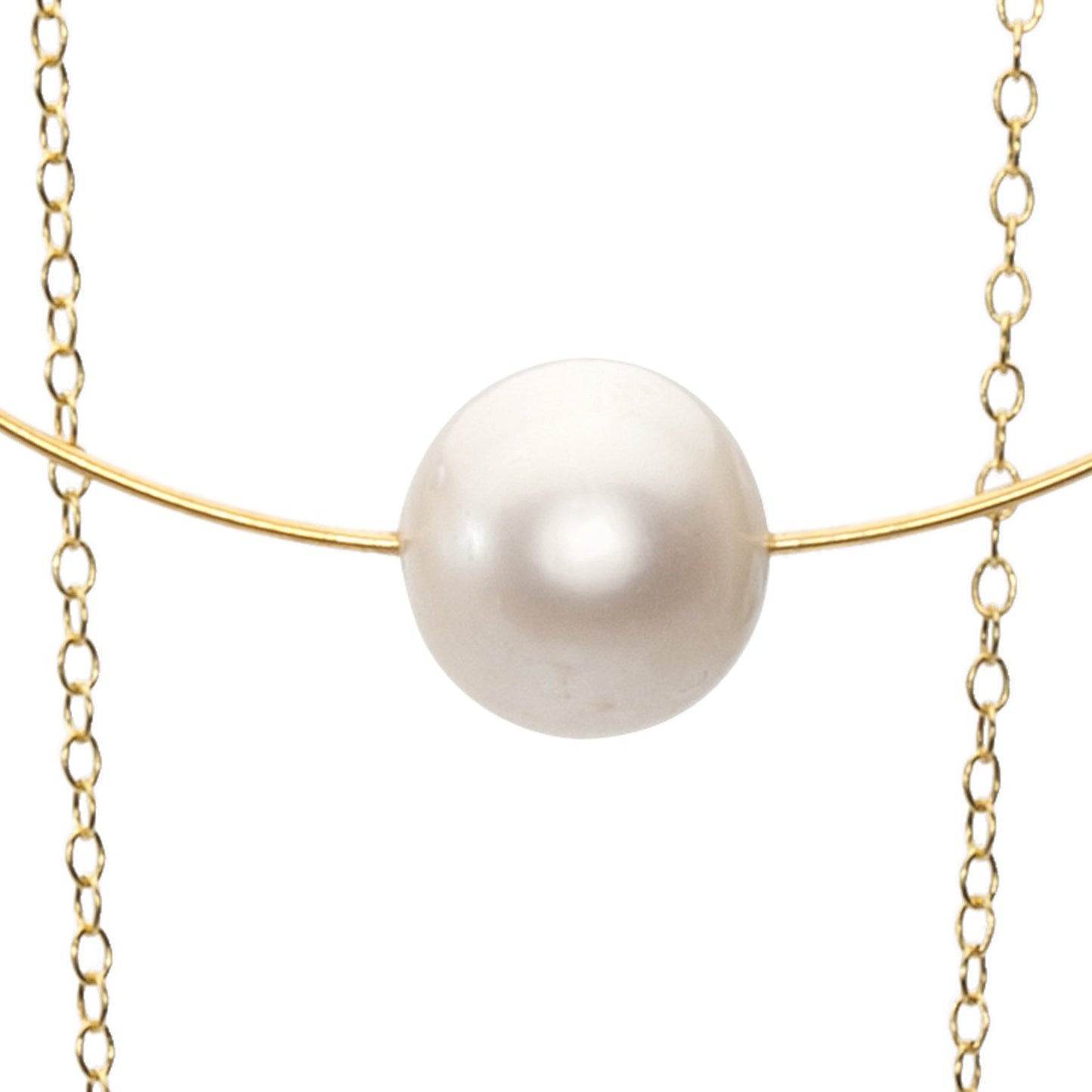 Statement Circle Pendant with Round Freshwater Pearl