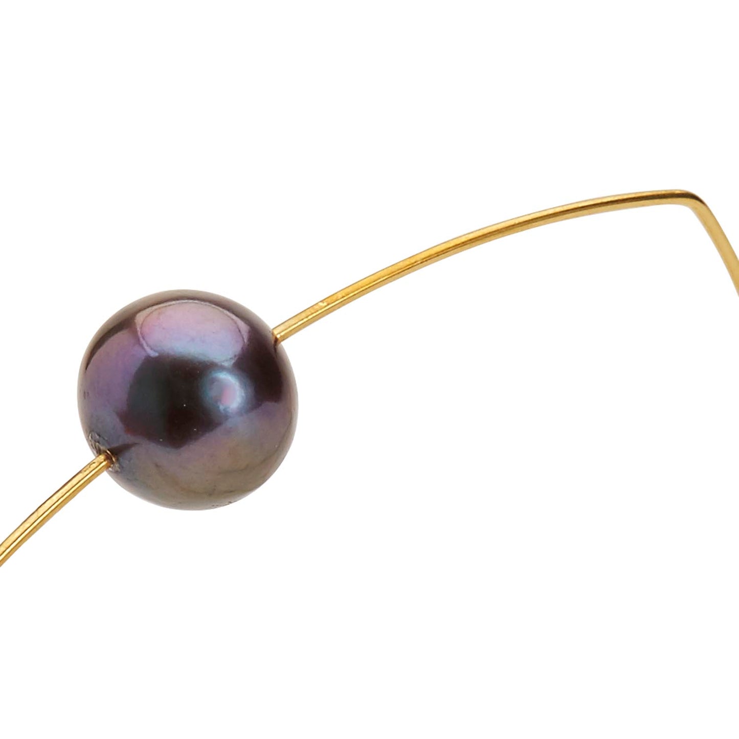 Asymmetric Square Bangle with Peacock Pearl