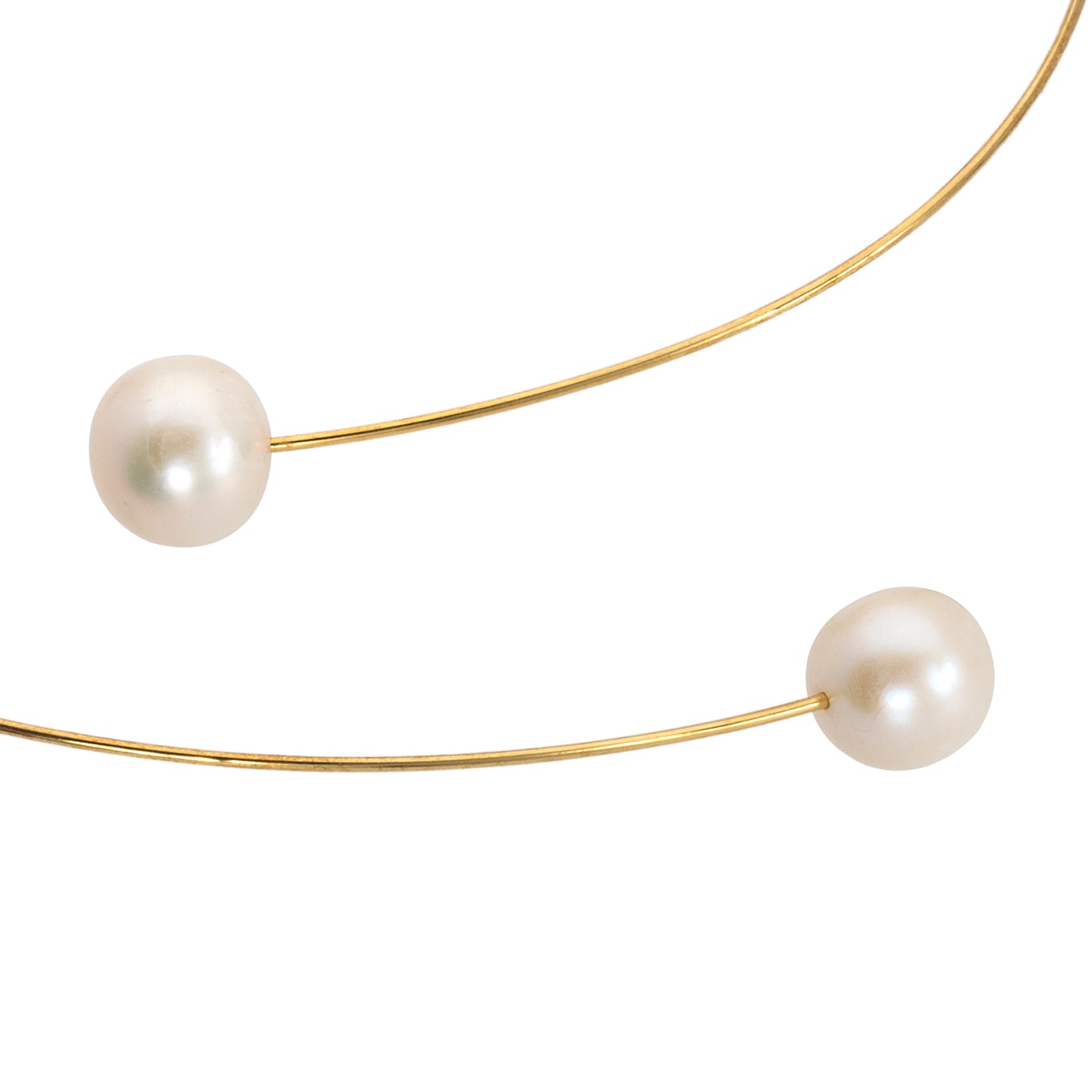 Round Asymmetric Neckwire with Round Freshwater Pearls