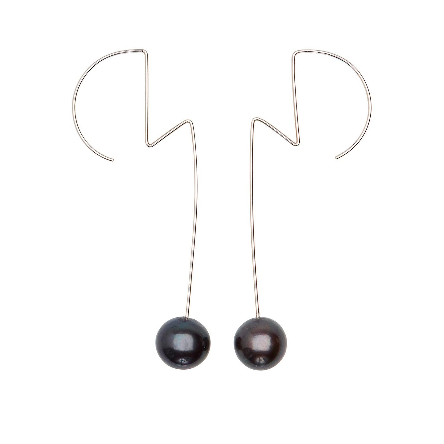 Round Zigzag Earrings with Peacock Pearls
