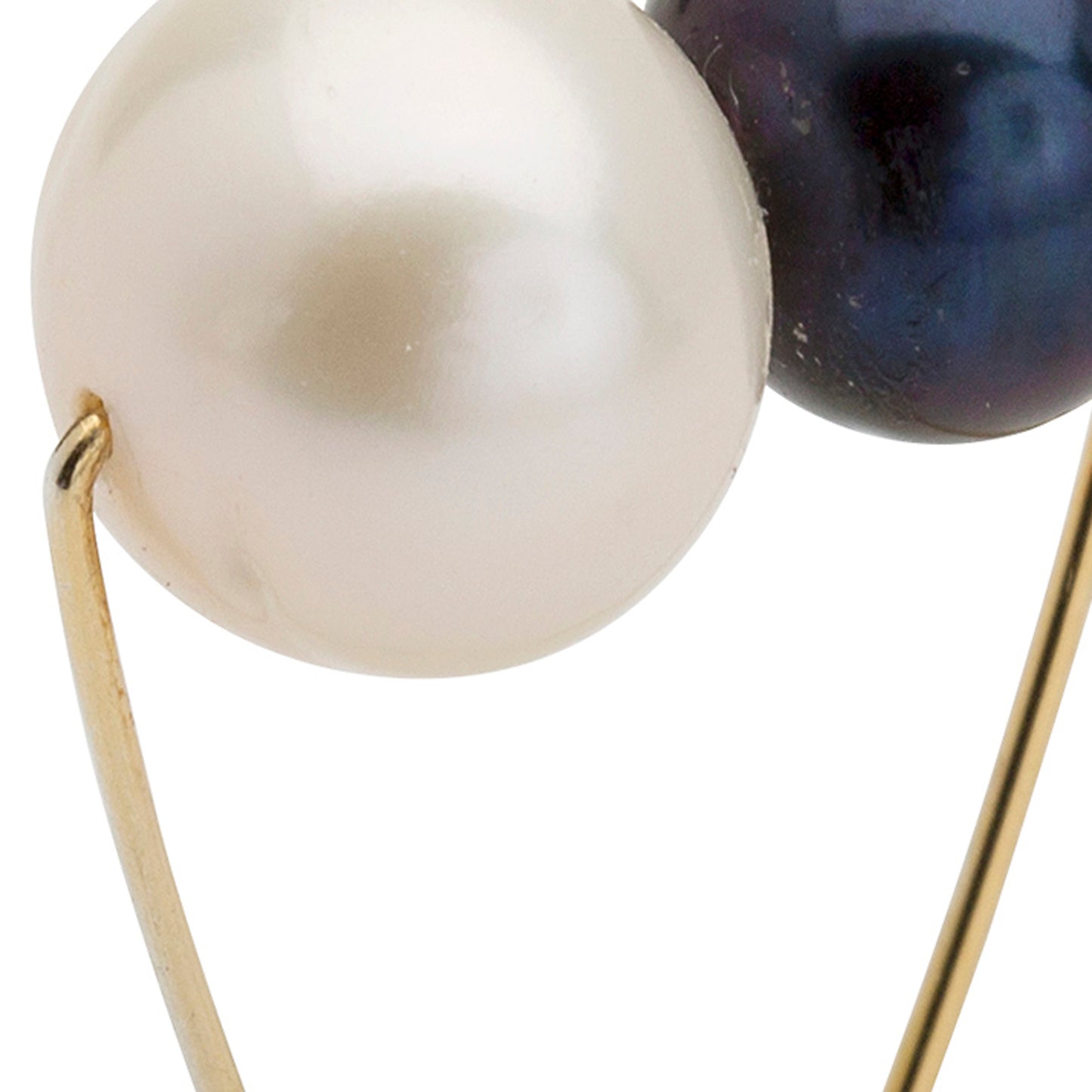 Square Ring with Large White and Peacock Freshwater Pearls