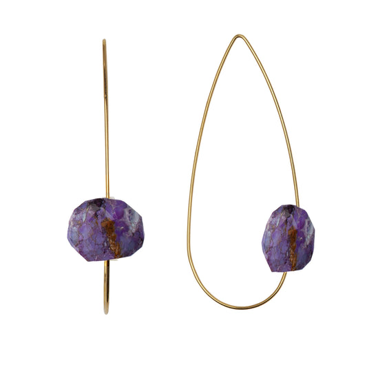 Pointed Drop Earrings with Gemstones - more fabulous colours
