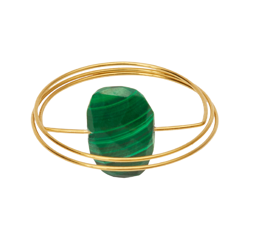 Circle Wrap Ring with Malachite