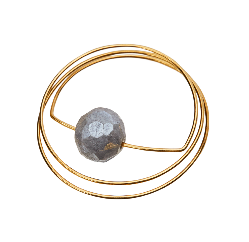 Circle Wrap Ring with Mystic Labradorite