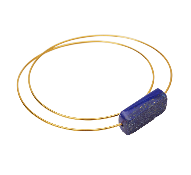 Round Bangle with Lapis Lazuli