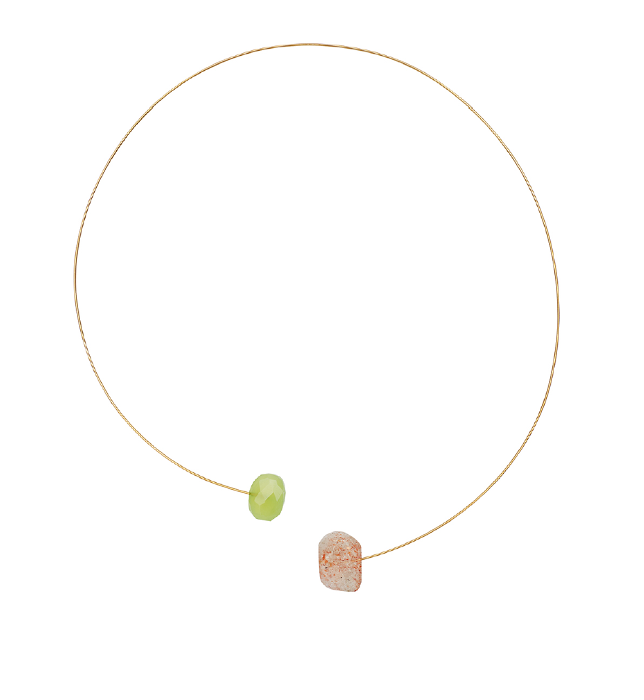 Circle Wrap Ring with Gold Pyrite