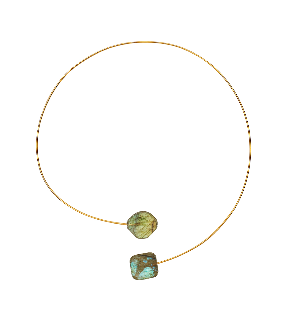 Round Neck Wire with Labradorite