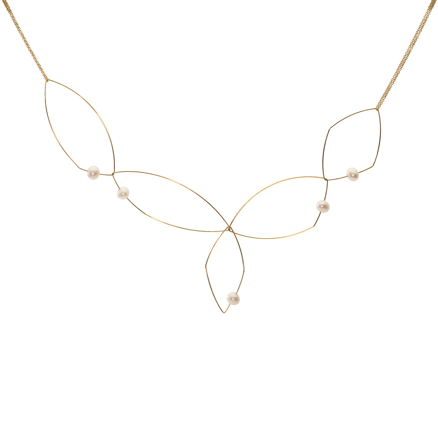 Signature 'Morph It' Multi Wear Abstract Necklace with Round Freshwater Pearls
