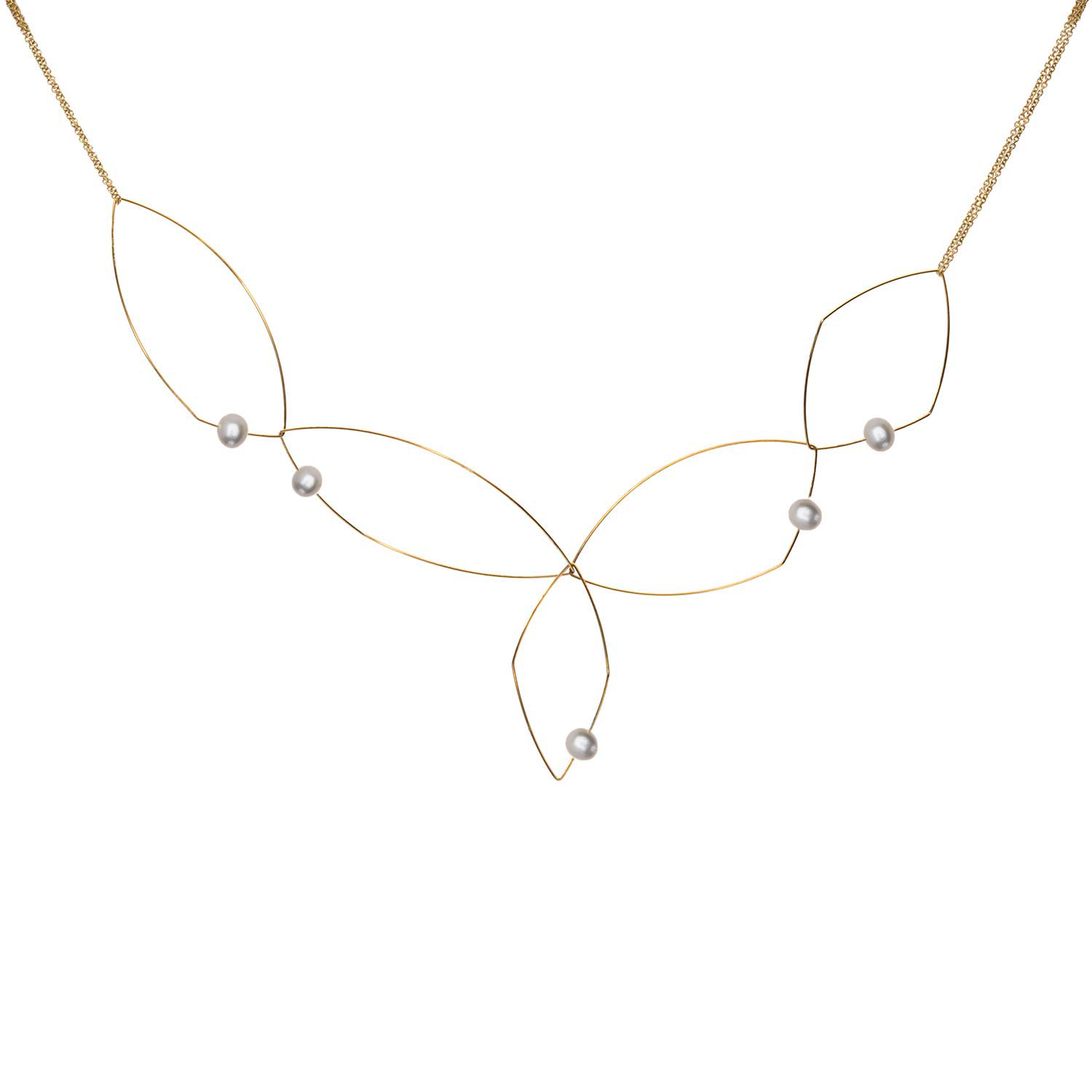 Signature 'Morph It' Multi Wear Abstract Necklace with Round Freshwater Pearls