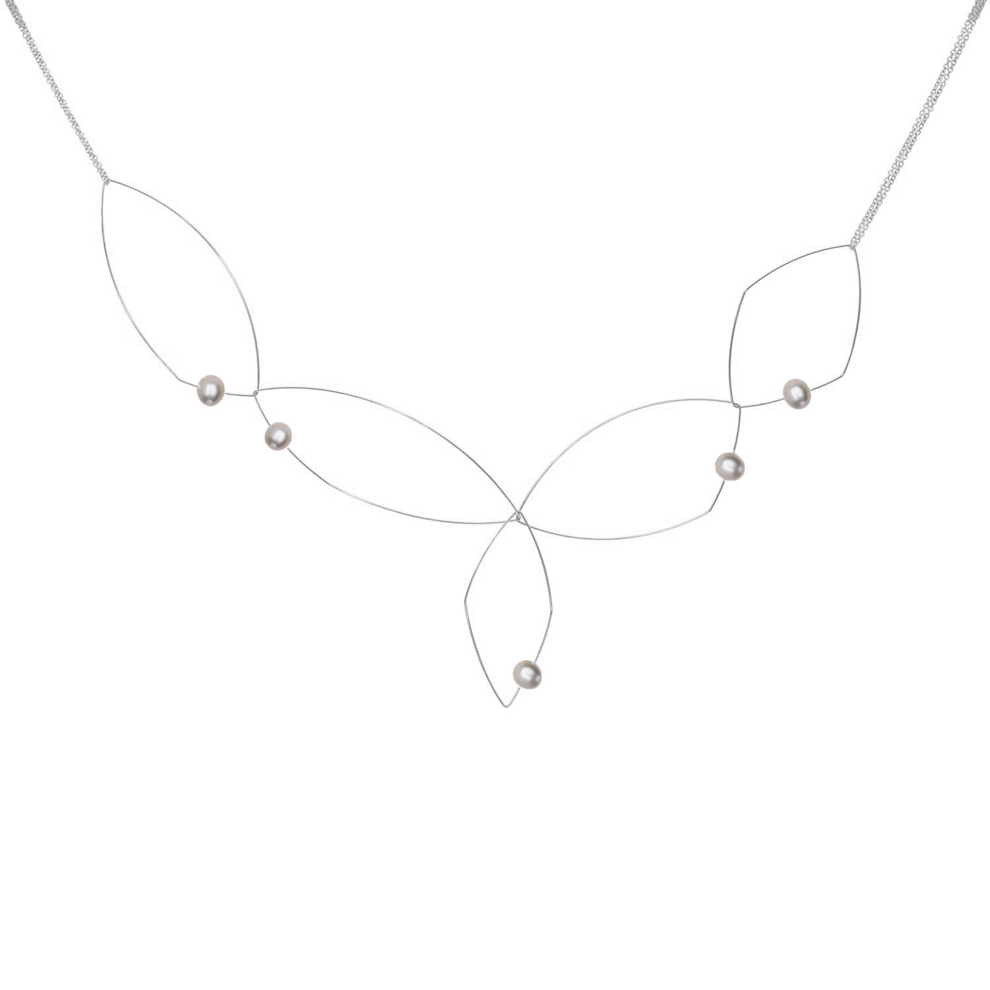 Signature 'Morph It' Multi Wear Abstract Necklace with Round Freshwater Pearls