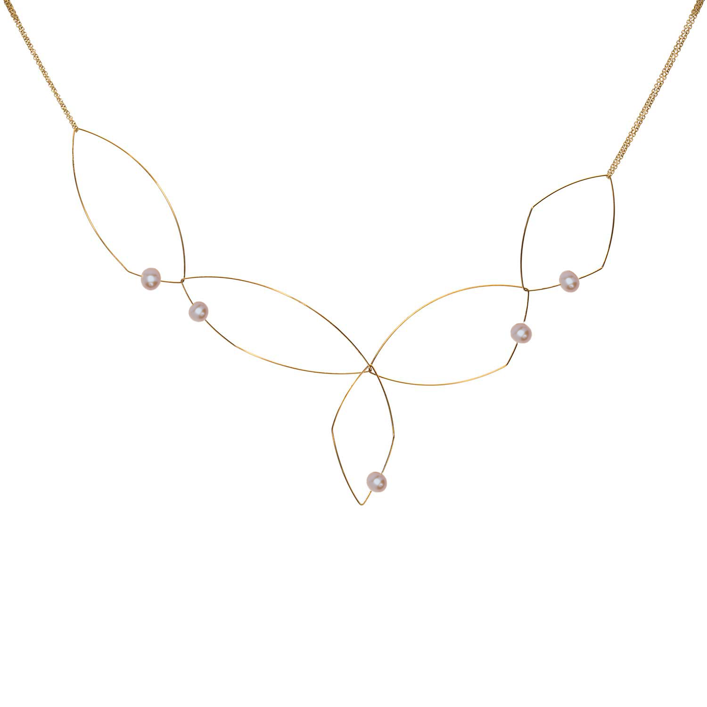 Signature 'Morph It' Multi Wear Abstract Necklace with Round Freshwater Pearls