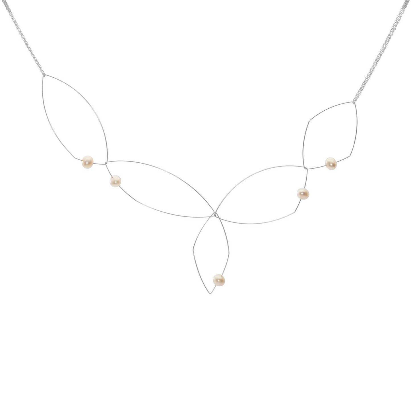 Signature 'Morph It' Multi Wear Abstract Necklace with Round Freshwater Pearls