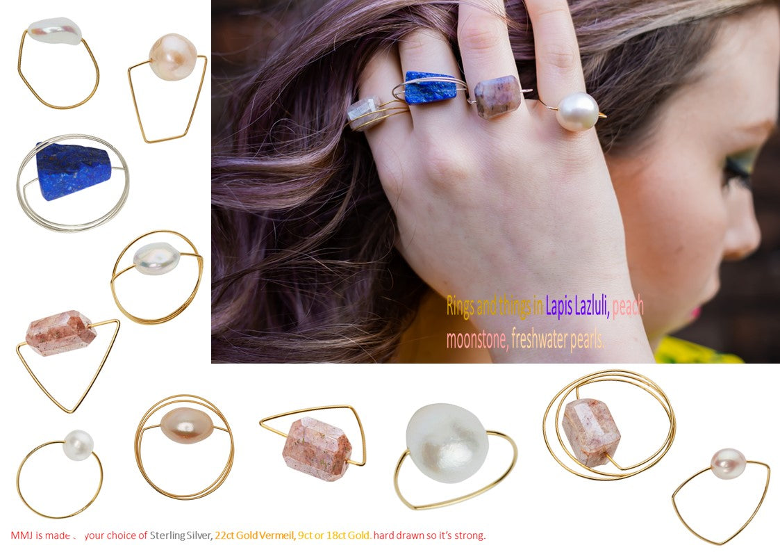 Square Ring with Grey Baroque Pearl