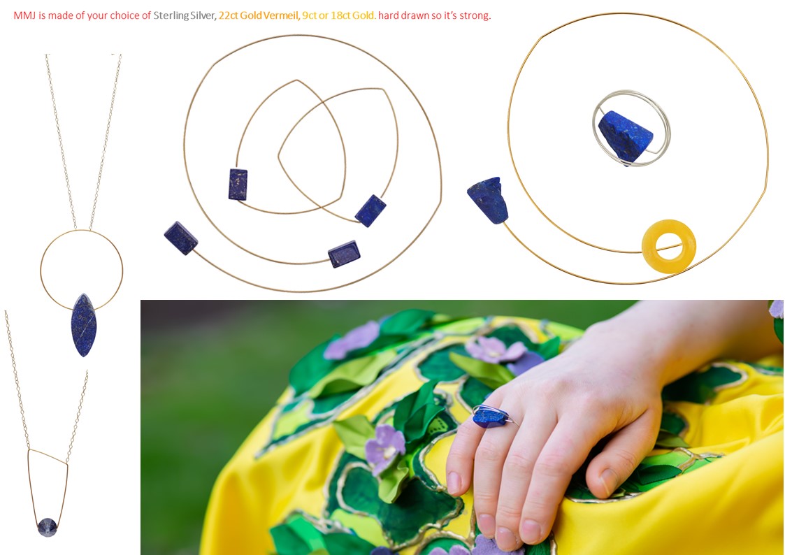 Asymmetric Neckwire with Lapis Lazuli