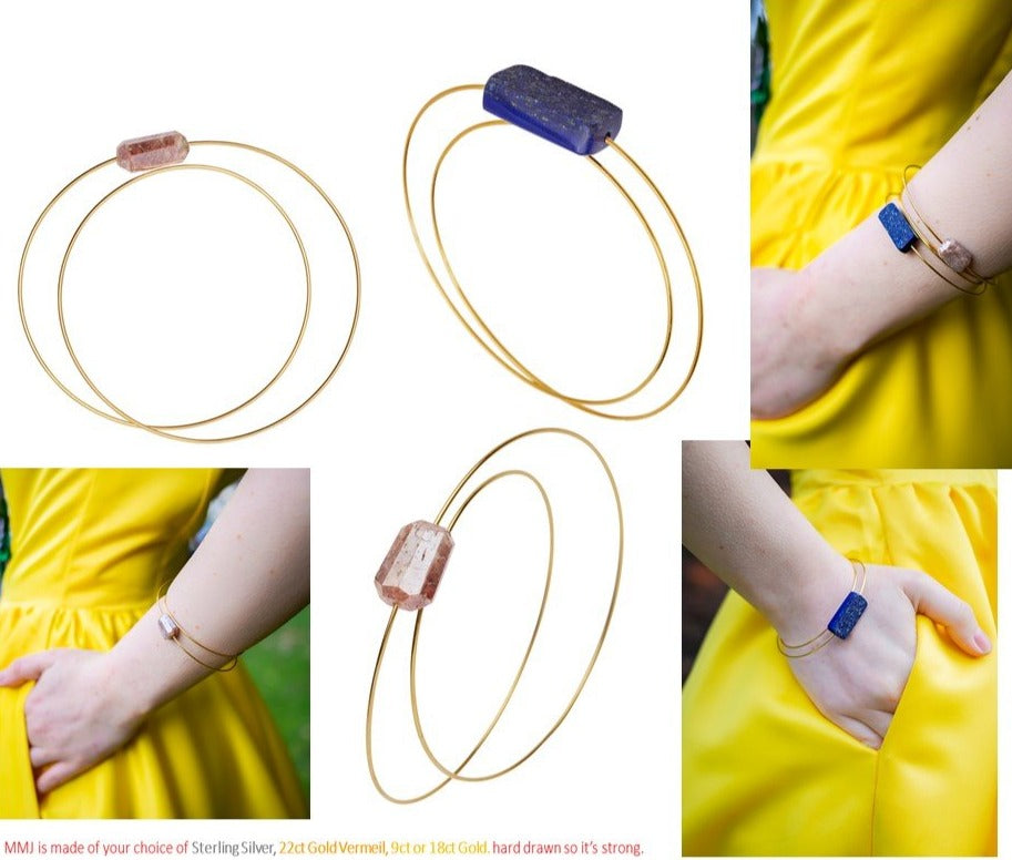 Circle Wrap Bangle with Large Round Freshwater Pearl