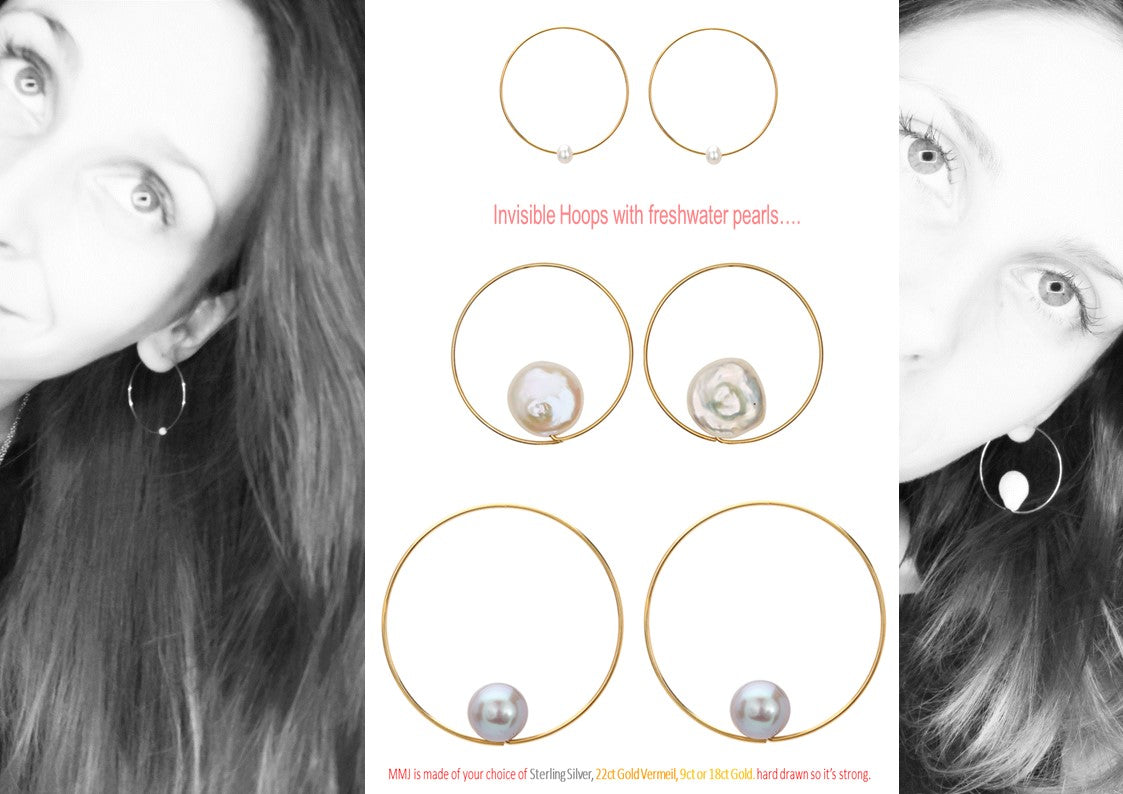 Extra Small Round Hoops with Freshwater Pearls