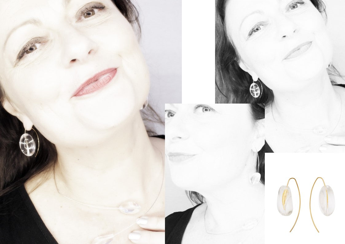 Large Circle Chain Necklace with Rock Crystal