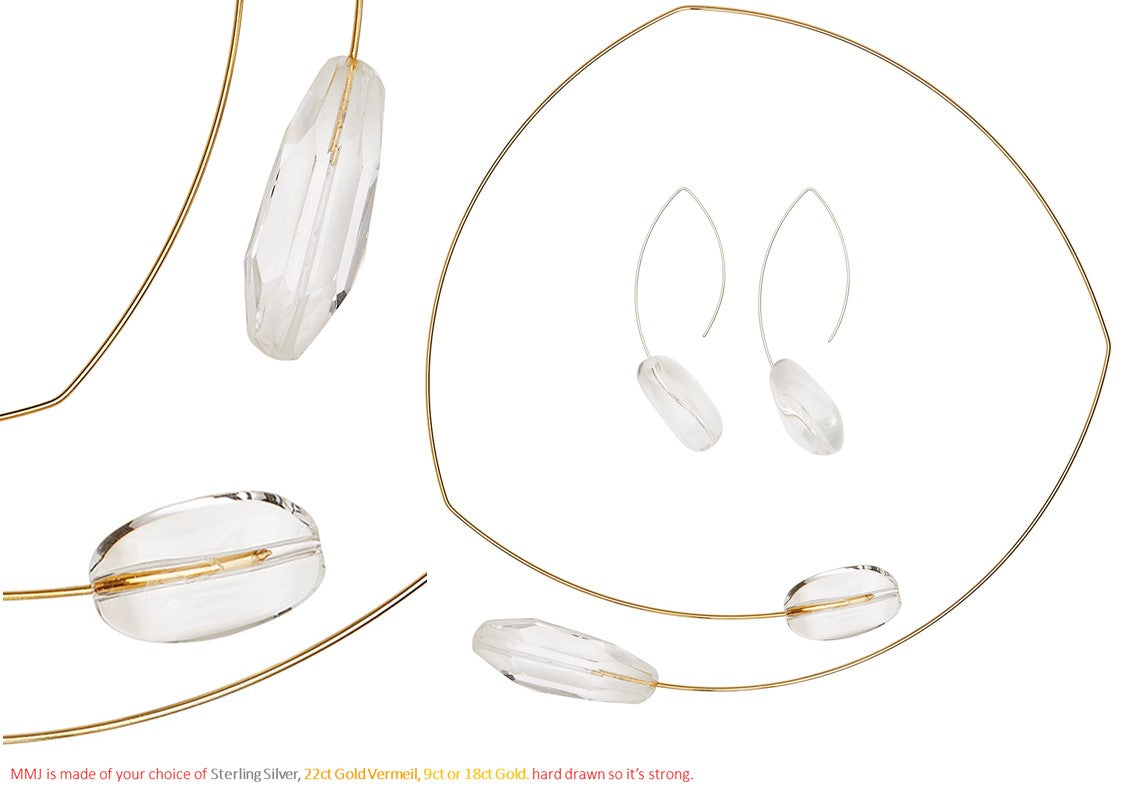 Large Circle Chain Necklace with Rock Crystal