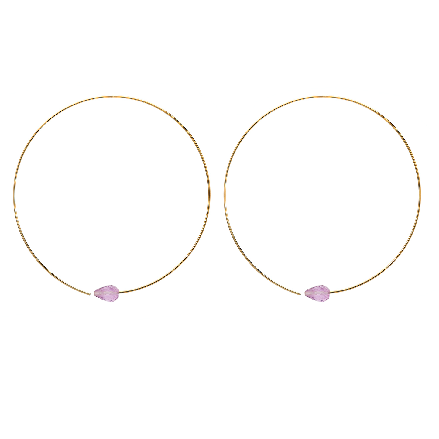 Medium Round Hoops with Drop Gems