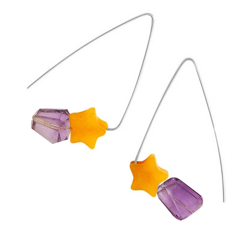 Petite Triangle Lobe Huggers with Aventurine Stars and Gemstones