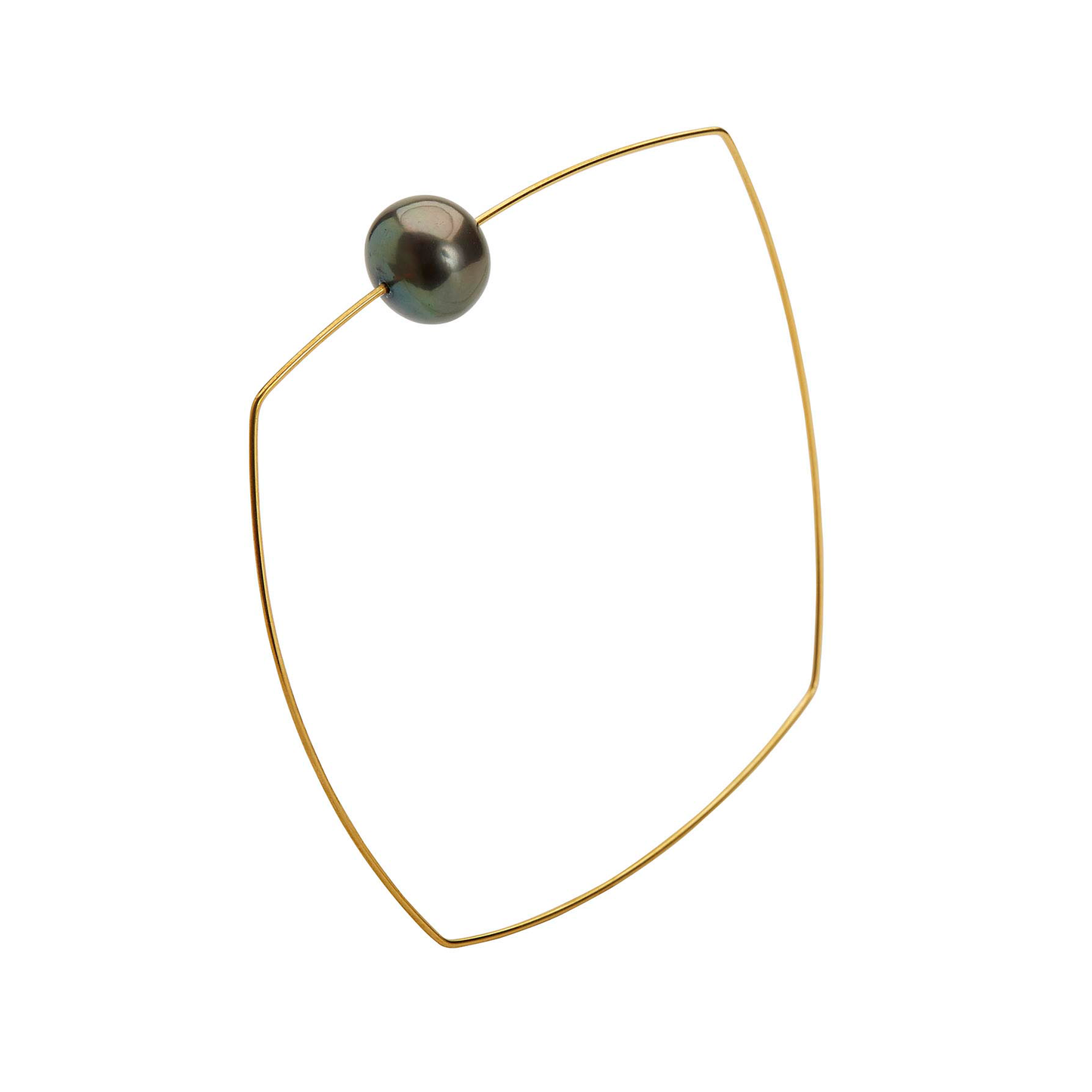 Square Bangle with Round Freshwater Pearl