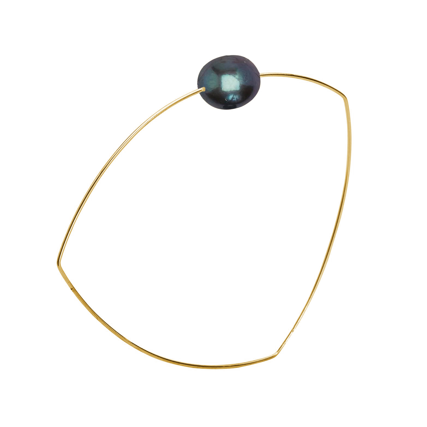 Triangle Bangle with Oval Freshwater Pearl