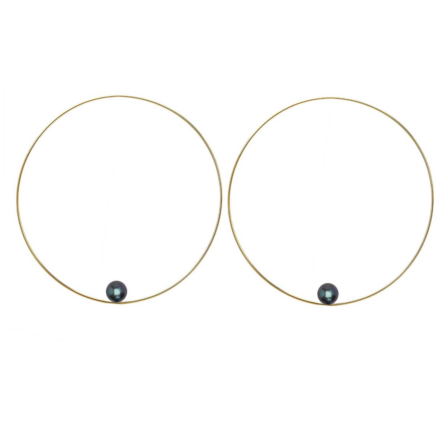 Medium Round Hoops with Round Freshwater Pearls
