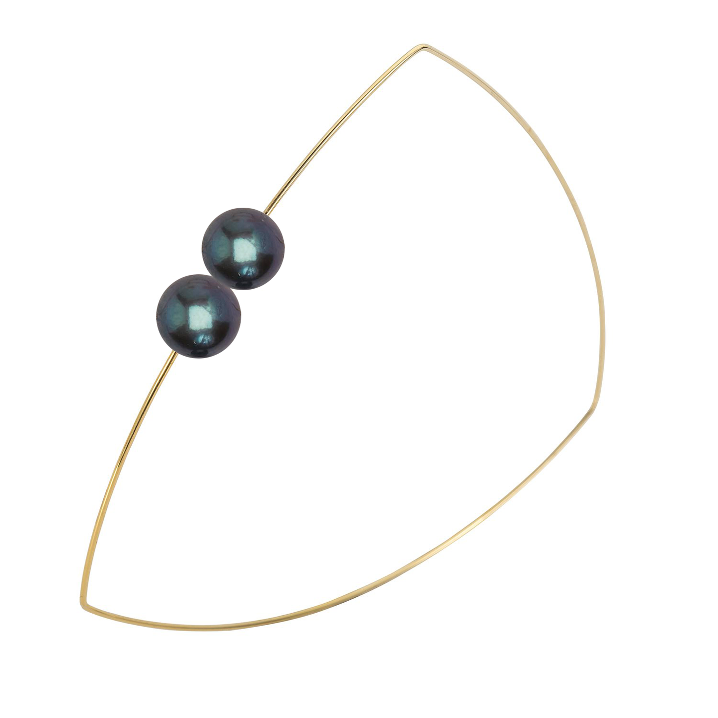 Triangle Bangle with Round Freshwater Pearls