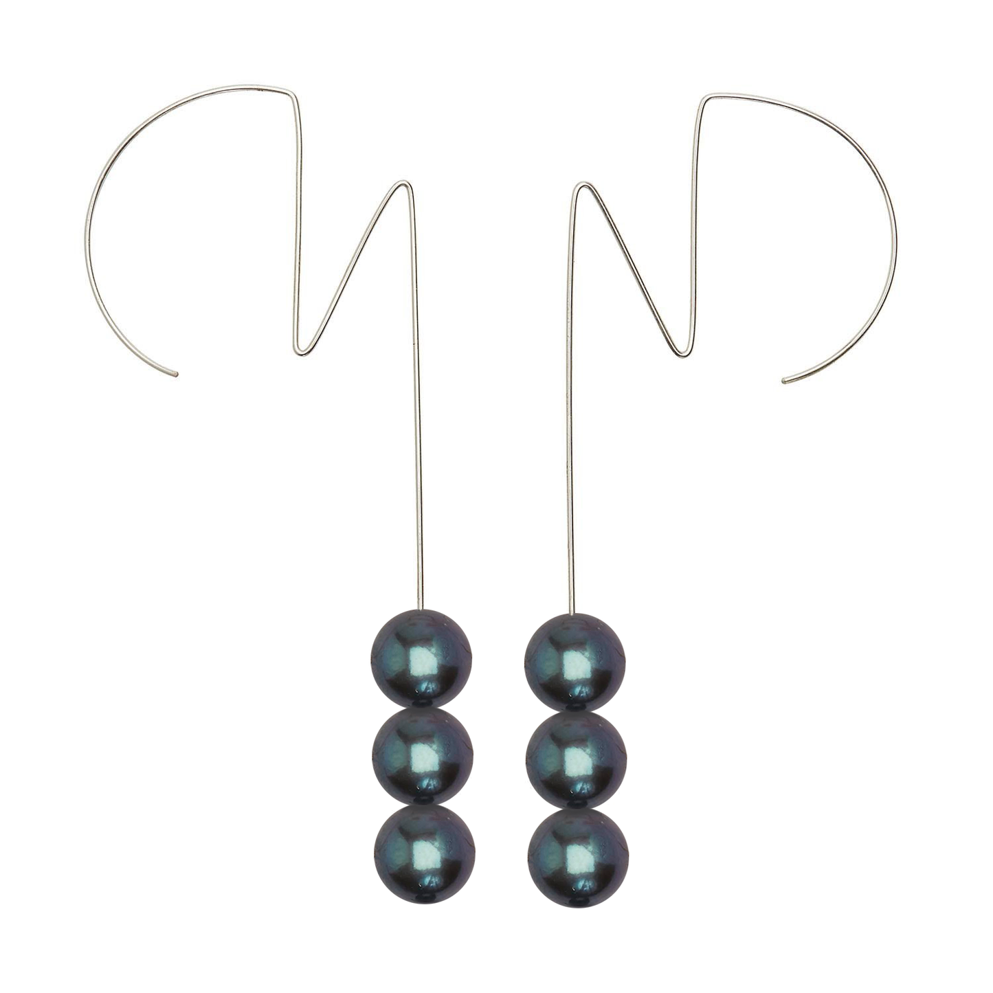 Large Round Ziggy Stardust inspired Earrings with Freshwater Pearls