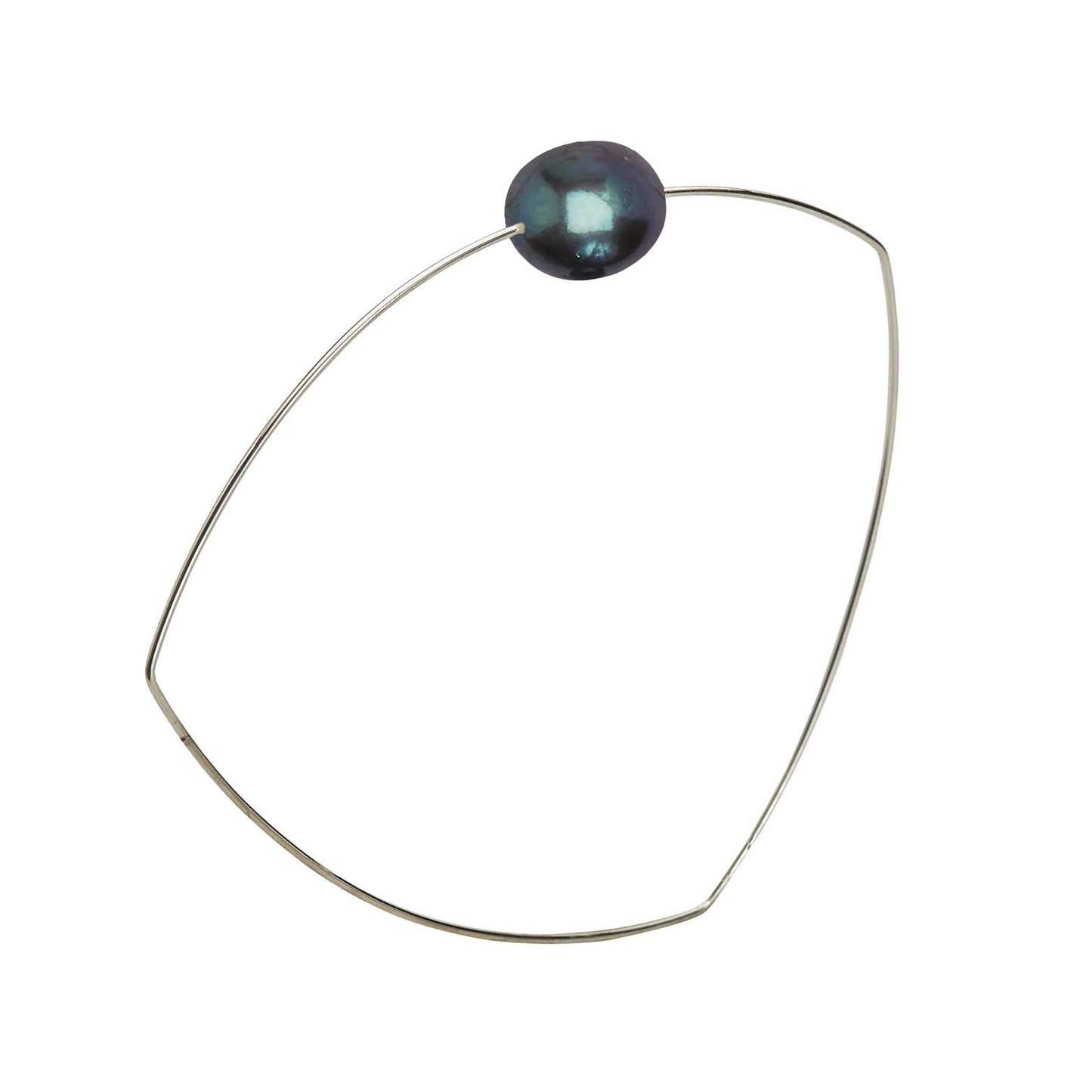 Triangle Bangle with Oval Freshwater Pearl