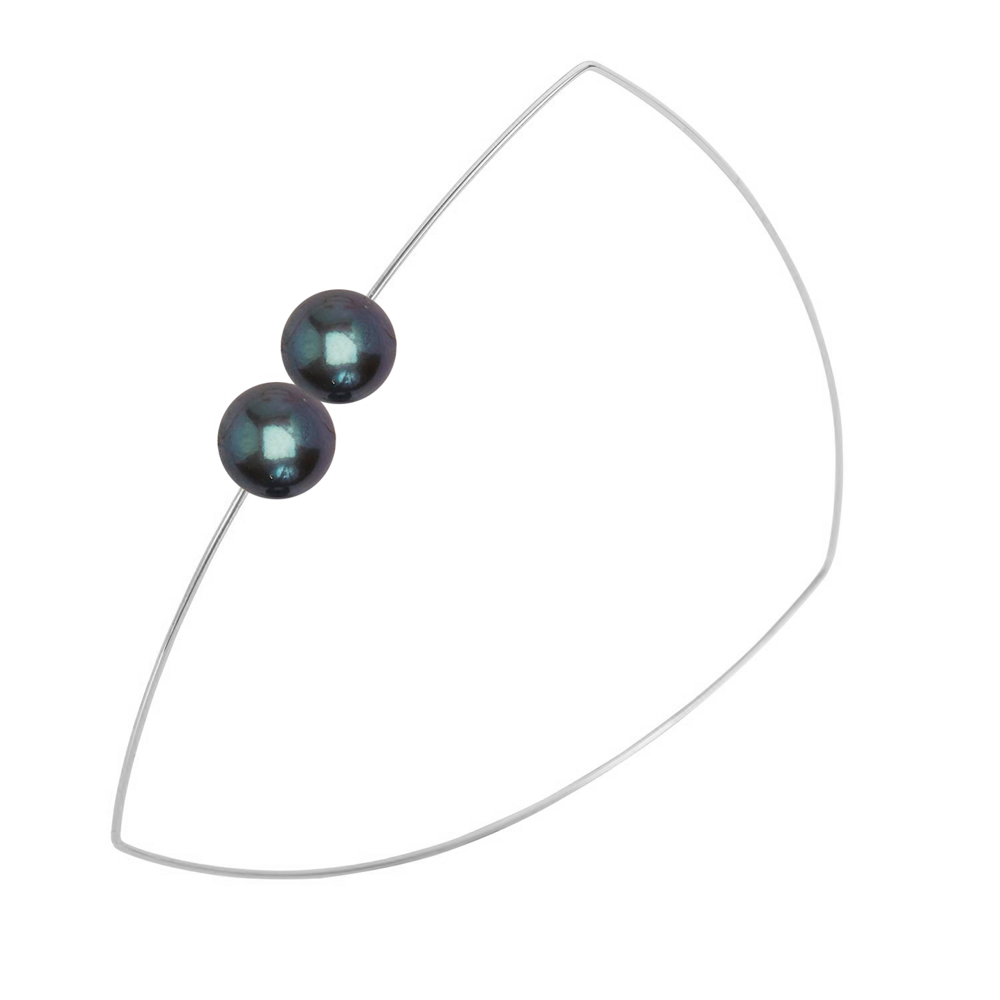 Triangle Bangle with Round Freshwater Pearls