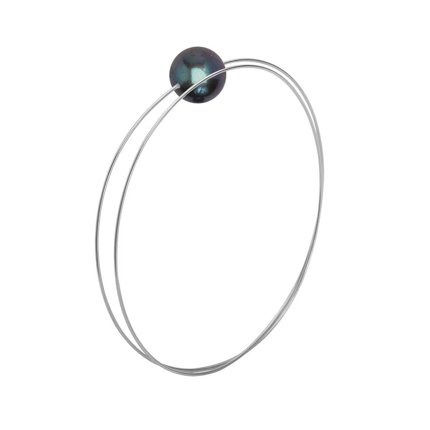 Circle Wrap Bangle with 12mm Round Freshwater Pearl