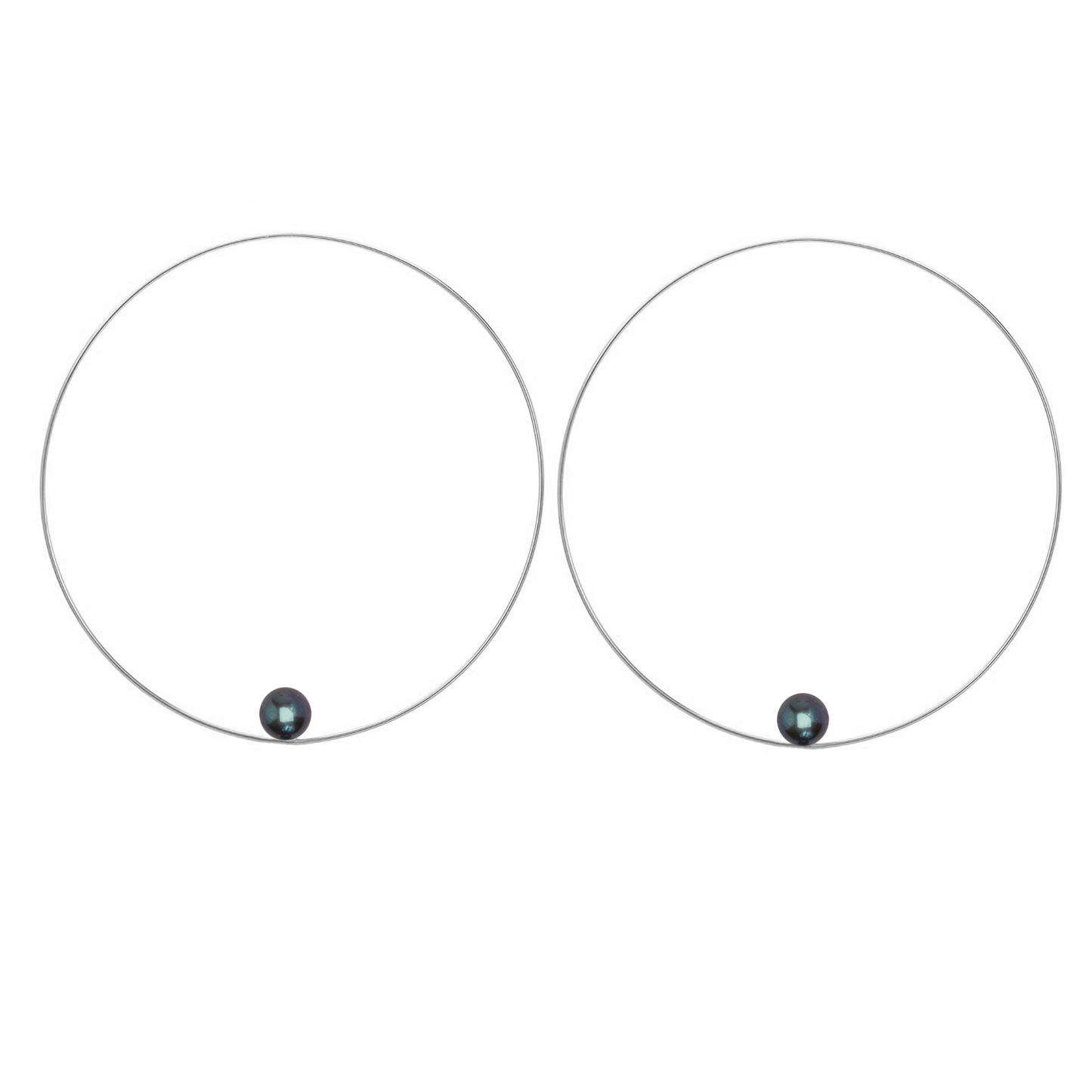 Medium Round Hoops with Round Freshwater Pearls