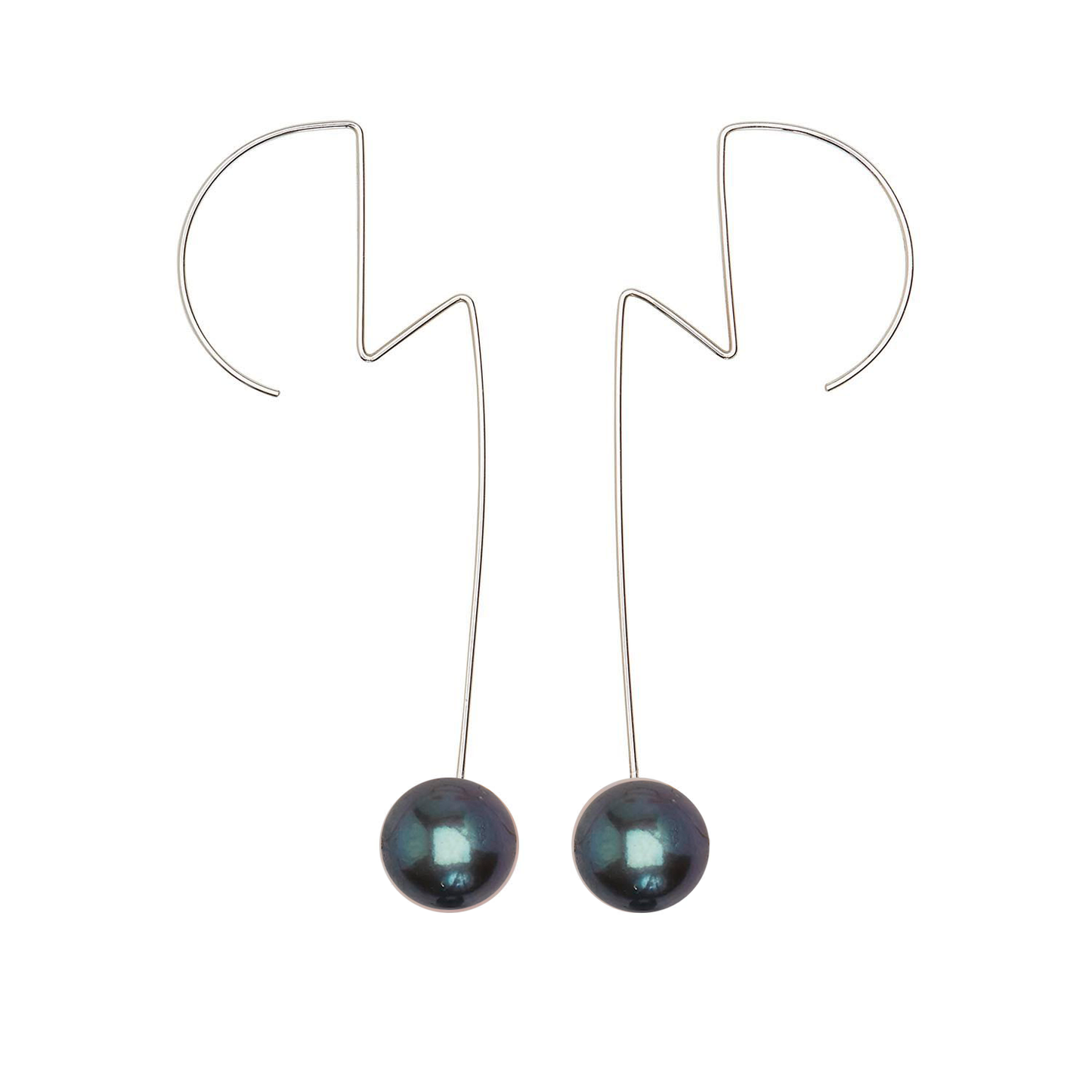 Ziggy Stardust inspired Earrings with Large Freshwater Pearls (9mm)
