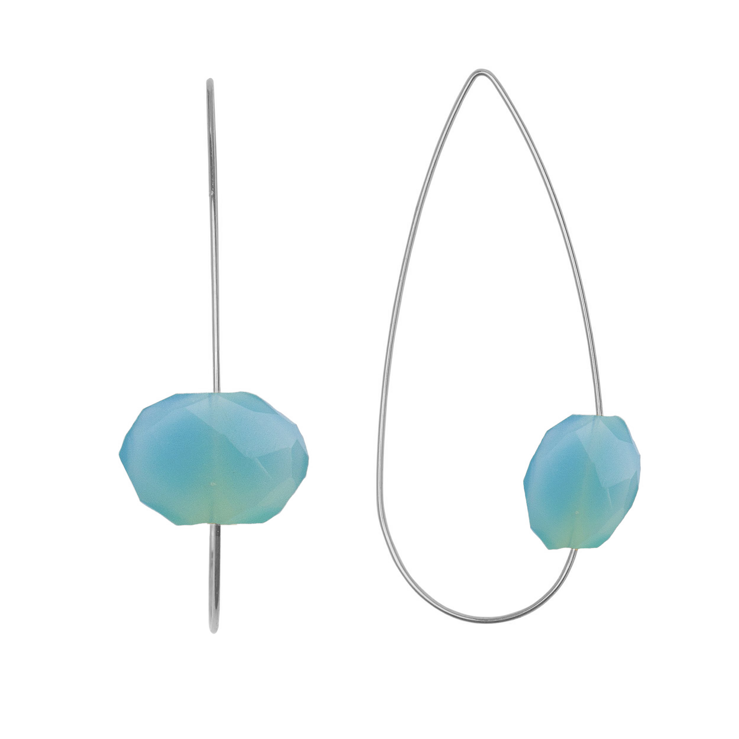 Pointed Drop Earrings with Gemstones - more fabulous colours