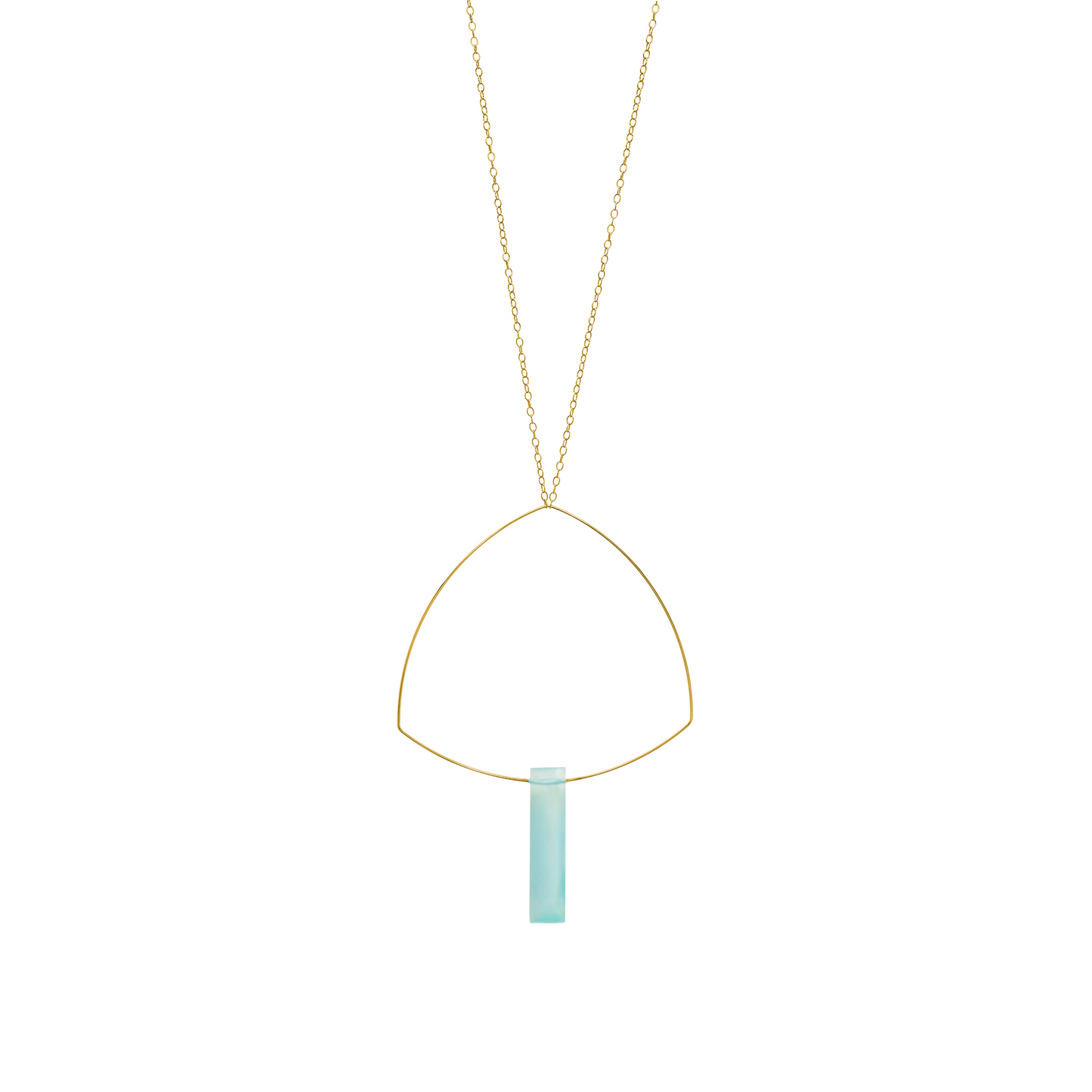 Large Triangle Necklace Pendant with Gemstones