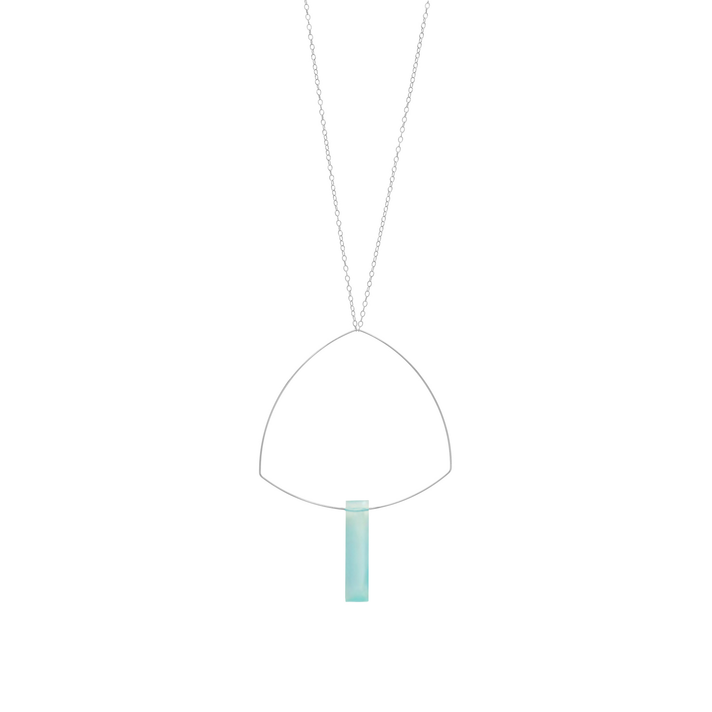 Large Triangle Necklace Pendant with Gemstones