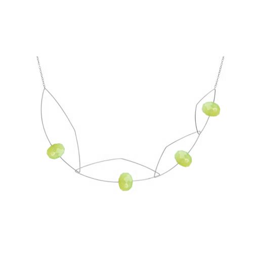 green chalcedony gemstone necklace silver