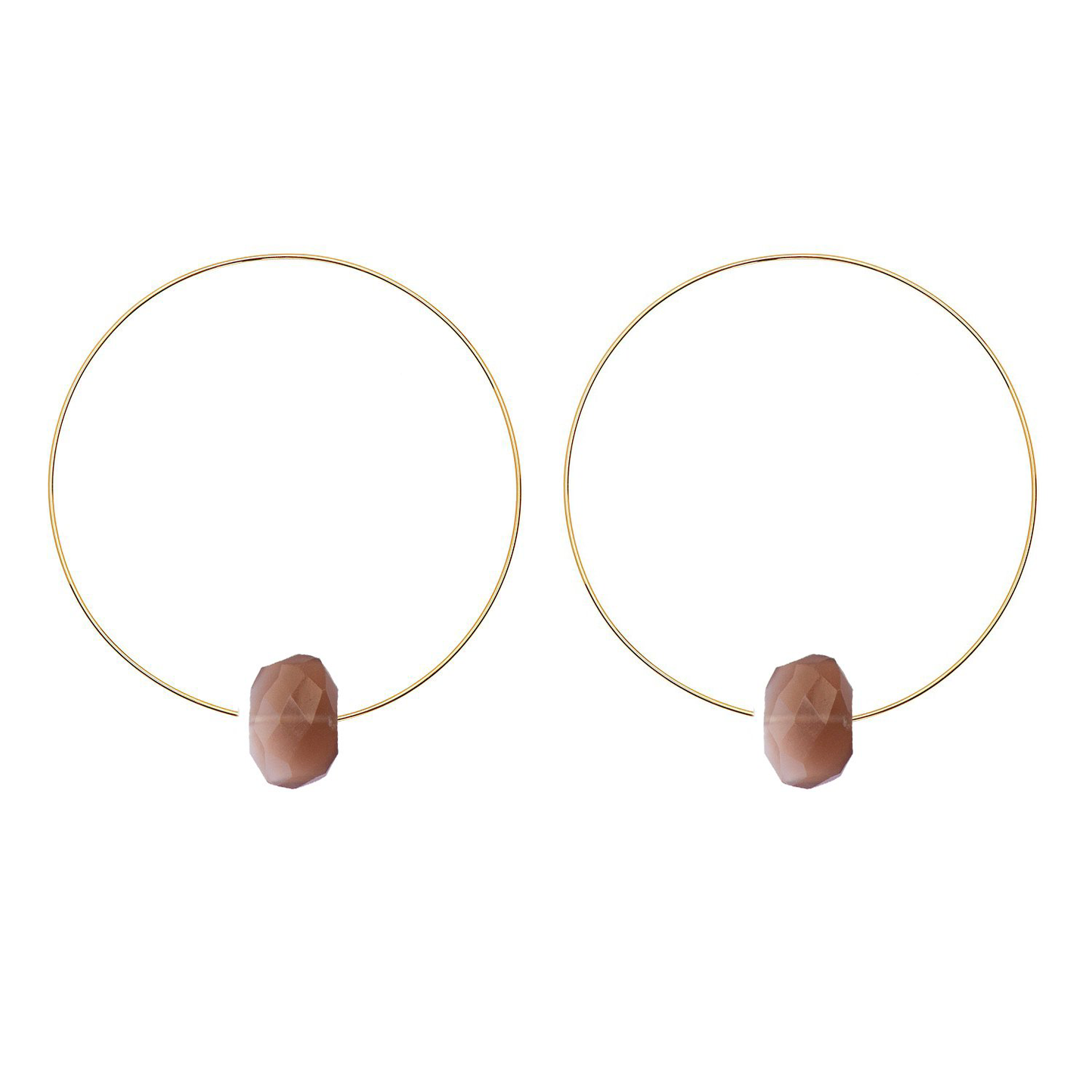 Medium Round Hoops with Gemstones - marvellous metallic & neutral colours