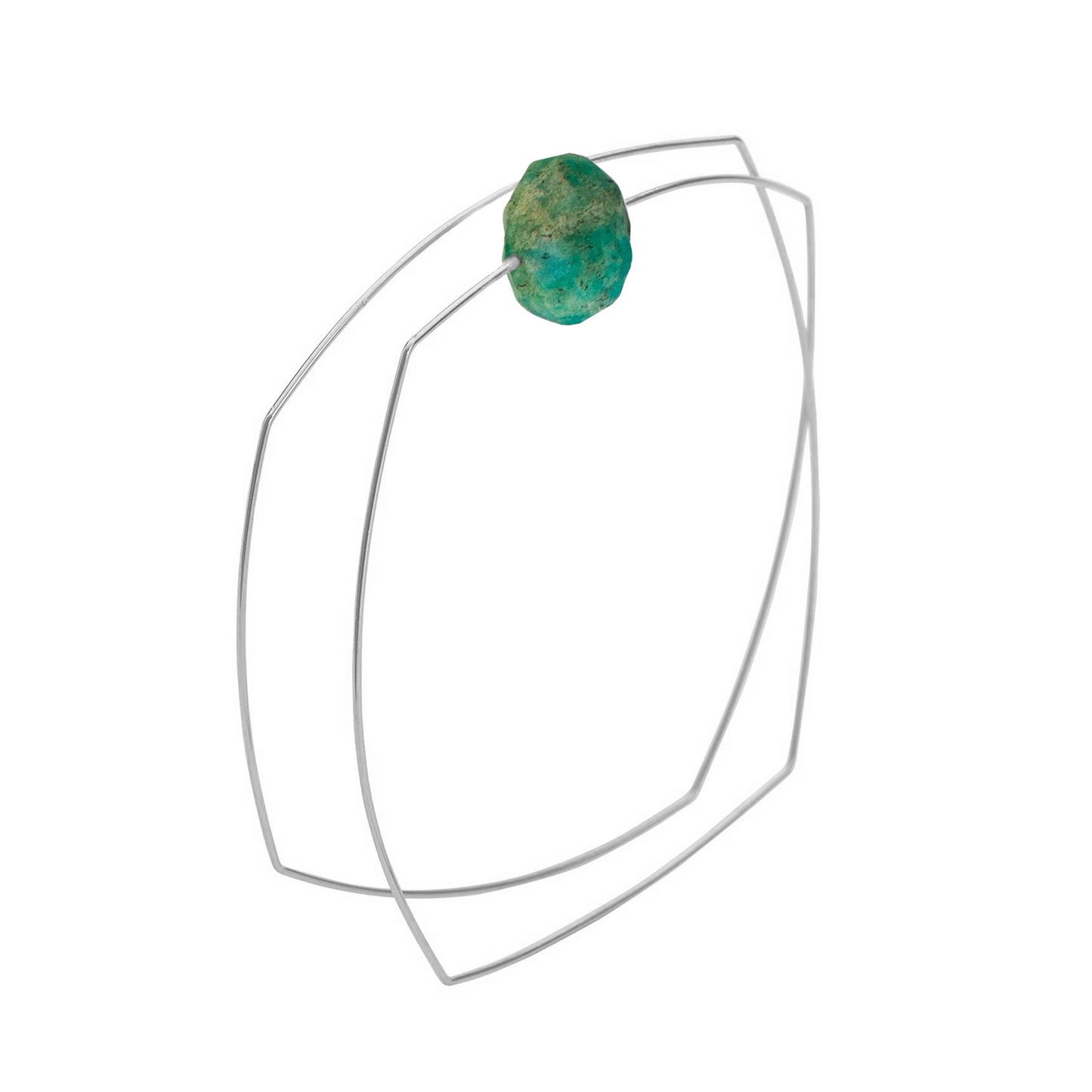 Square Wrap Bangle with hand-cut Gemstones